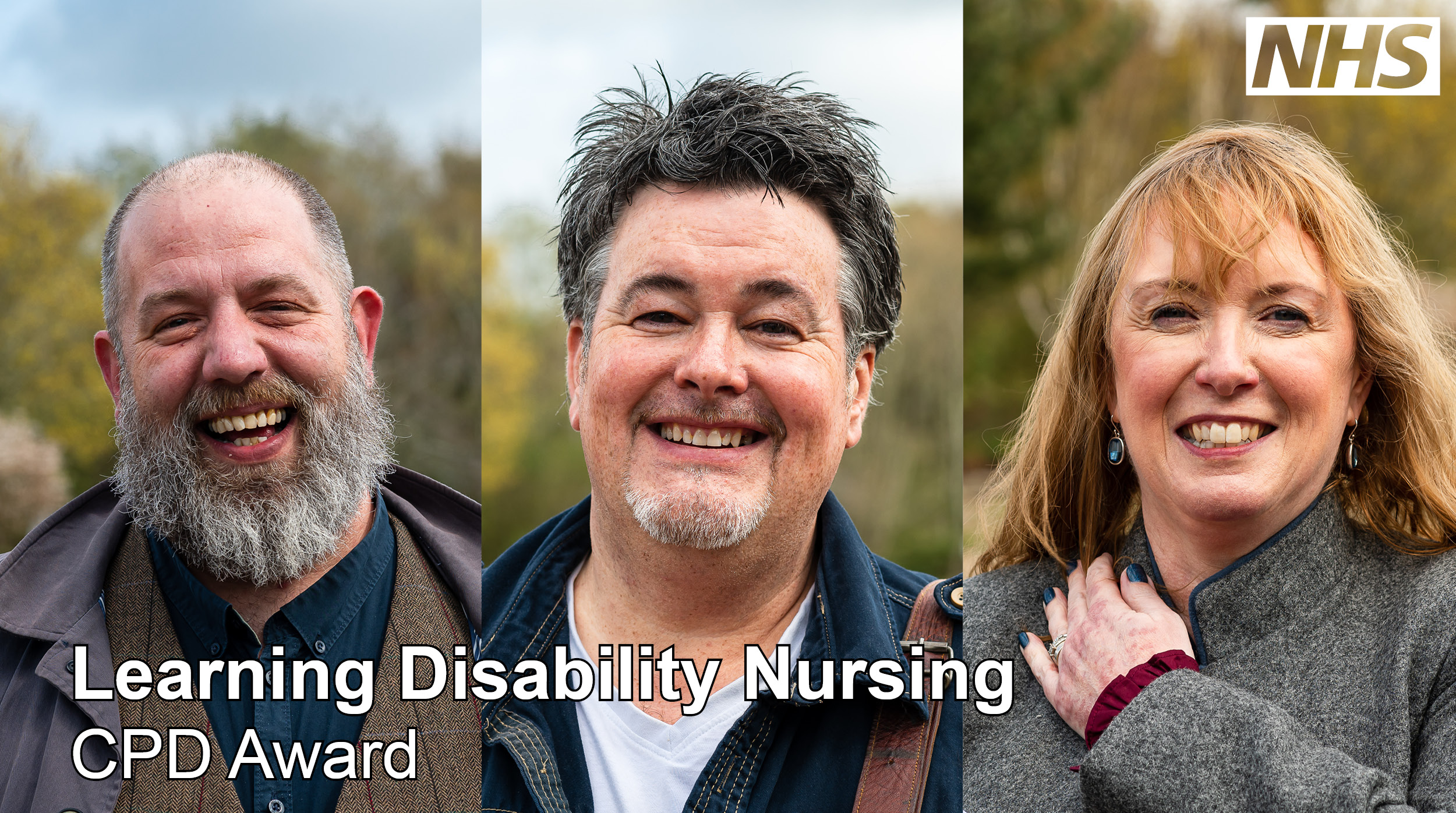 Image for the Learning Disability Nursing CPD Award training programme, with Ben Briggs, David Harling and Ellie Gordon.