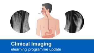 Images of x-rays with text: Clinical Imaging elearning programme update