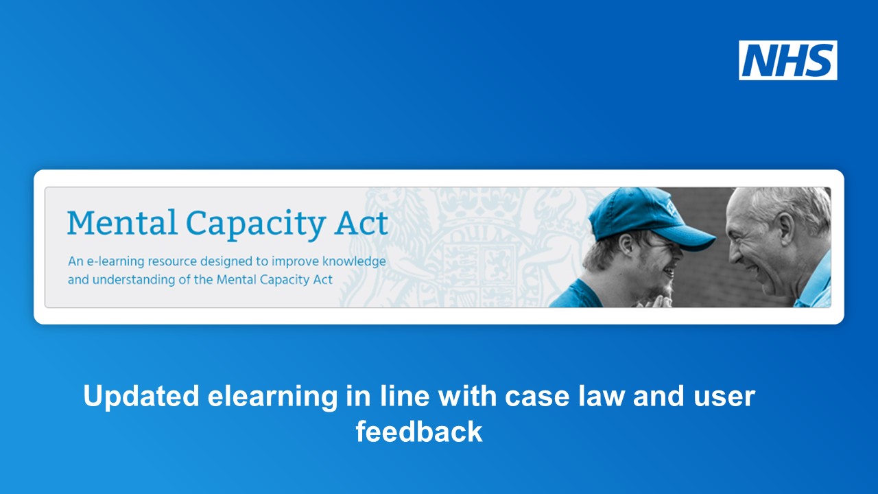 Updated Mental Capacity Act elearning now available